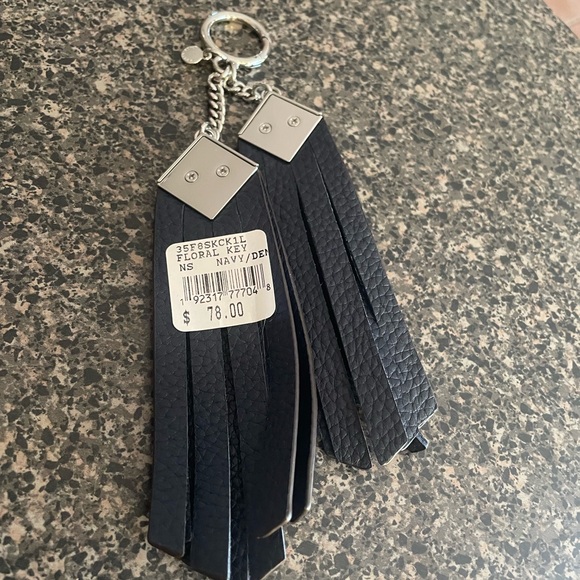 Michael Kors Dark Navy Tassel Key chain with Silver Studs - Picture 3 of 3